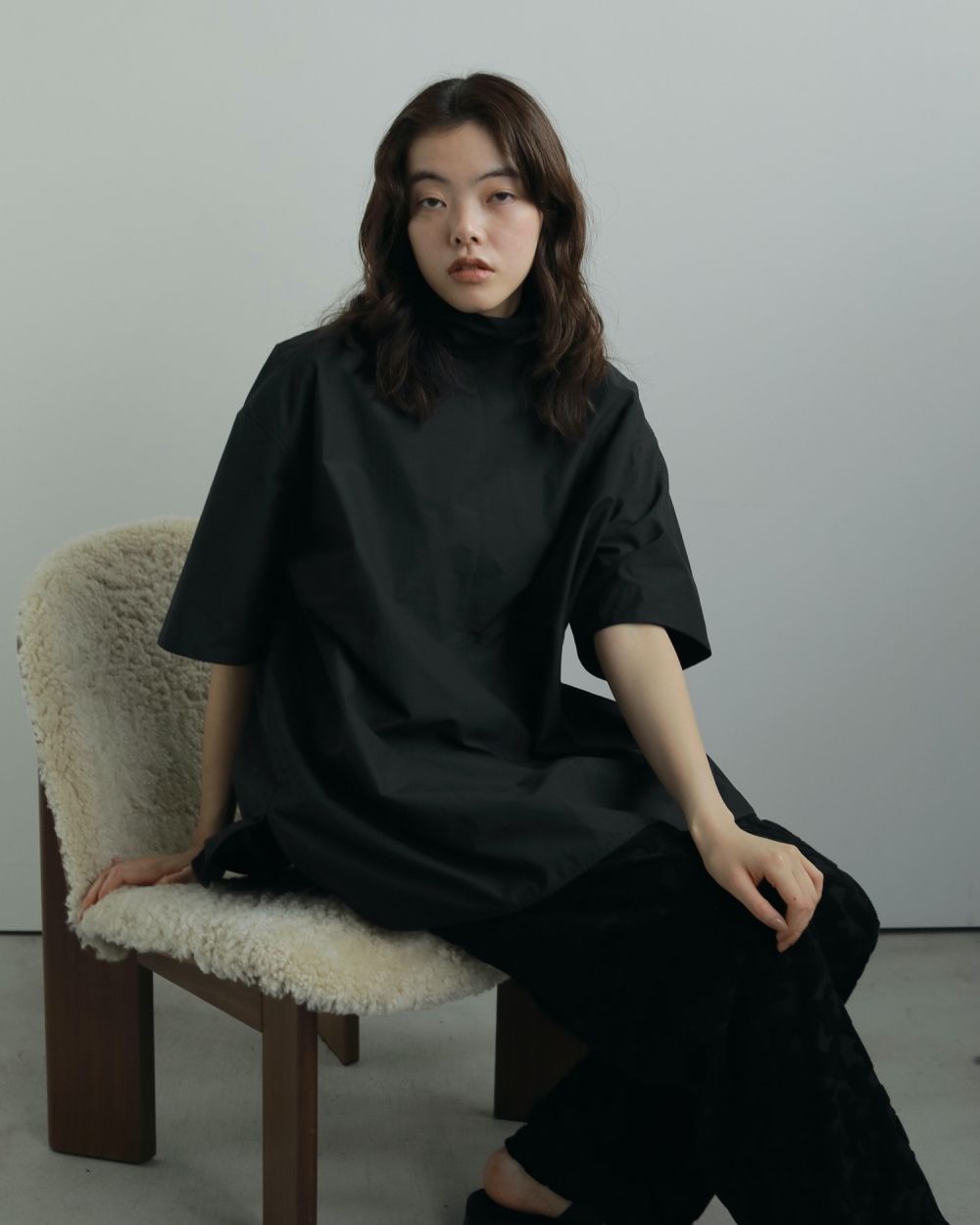 Highneck Over Blouse Highneck Over Blouse,ハイネックオーバーブラウス,62520425,トップス,シャツ,ブラウス,オーバーブラウス,ハイネック,ànuke,アンヌーク,lifes,ライフズ,25aw