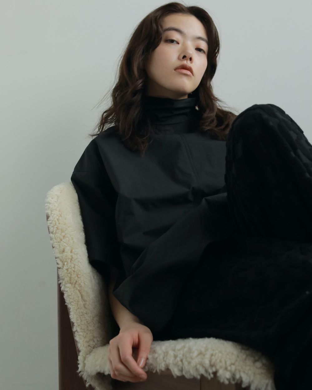 Highneck Over Blouse Highneck Over Blouse,ハイネックオーバーブラウス,62520425,トップス,シャツ,ブラウス,オーバーブラウス,ハイネック,ànuke,アンヌーク,lifes,ライフズ,25aw