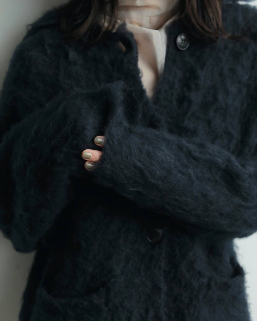 Brashed Knit Jacket Brashed Knit Jacket,ブラッシュド ニット ジャケット,62520522,ニット,トップス,ニットジャケット,JK,ジャケット,羽織,アウター,ànuke,アンヌーク,lifes,ライフズ,25aw