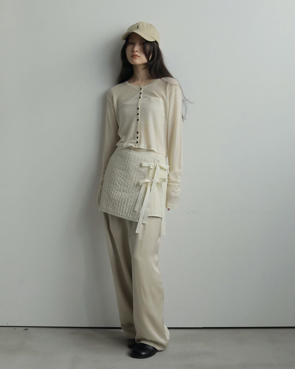 Sheer Rib Cardigan Sheer Rib Cardigan,シアー リブ カーディガン,62520602,カーデ,カーディガン,羽織,透け感,長袖,トップス,ànuke,アンヌーク,lifes,ライフズ,25aw