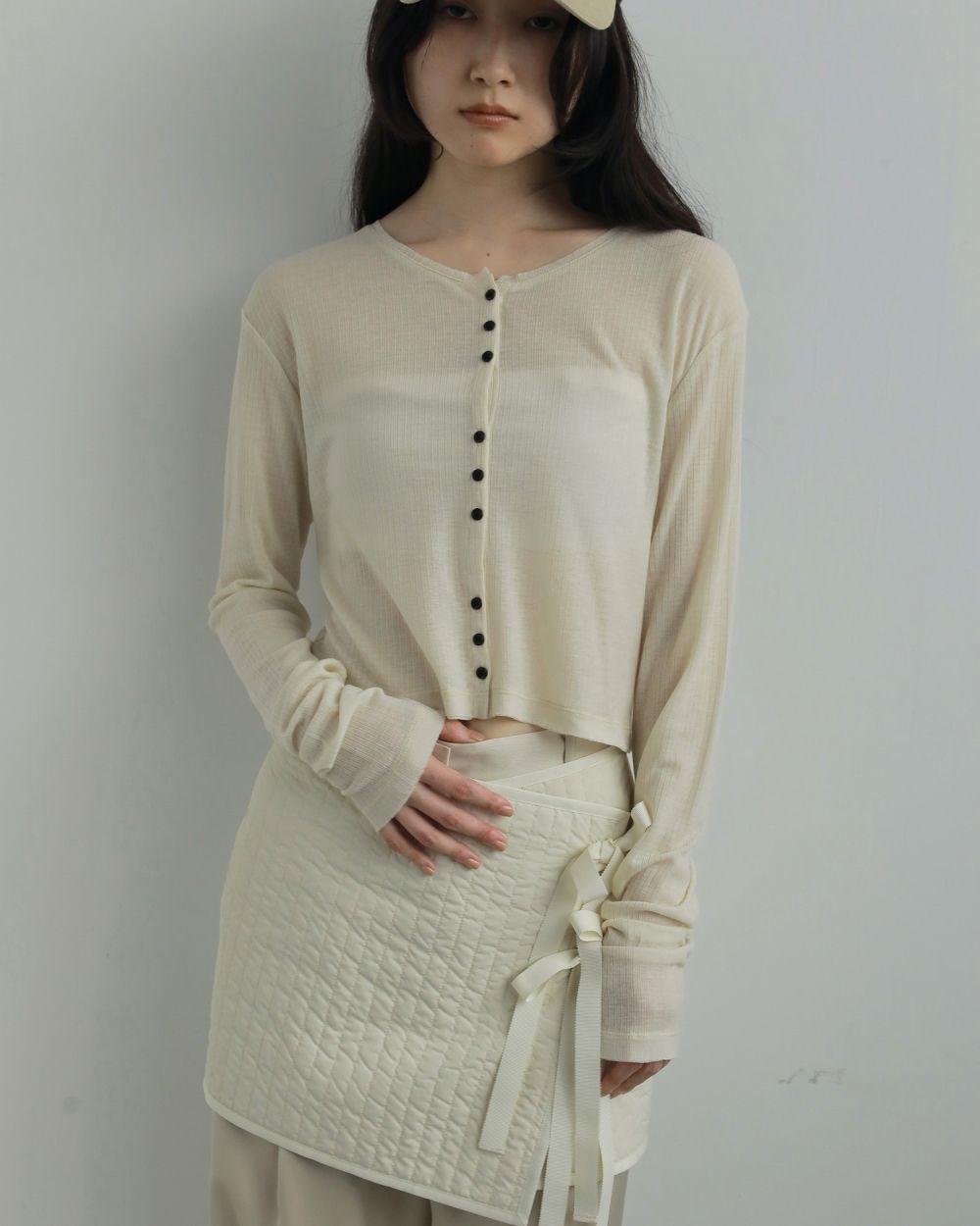 Sheer Rib Cardigan Sheer Rib Cardigan,シアー リブ カーディガン,62520602,カーデ,カーディガン,羽織,透け感,長袖,トップス,ànuke,アンヌーク,lifes,ライフズ,25aw