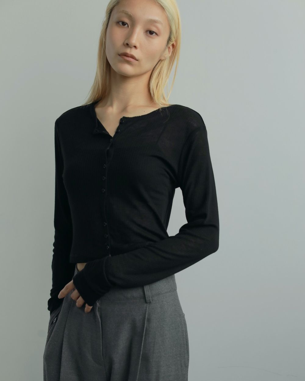 Sheer Rib Cardigan Sheer Rib Cardigan,シアー リブ カーディガン,62520602,カーデ,カーディガン,羽織,透け感,長袖,トップス,ànuke,アンヌーク,lifes,ライフズ,25aw