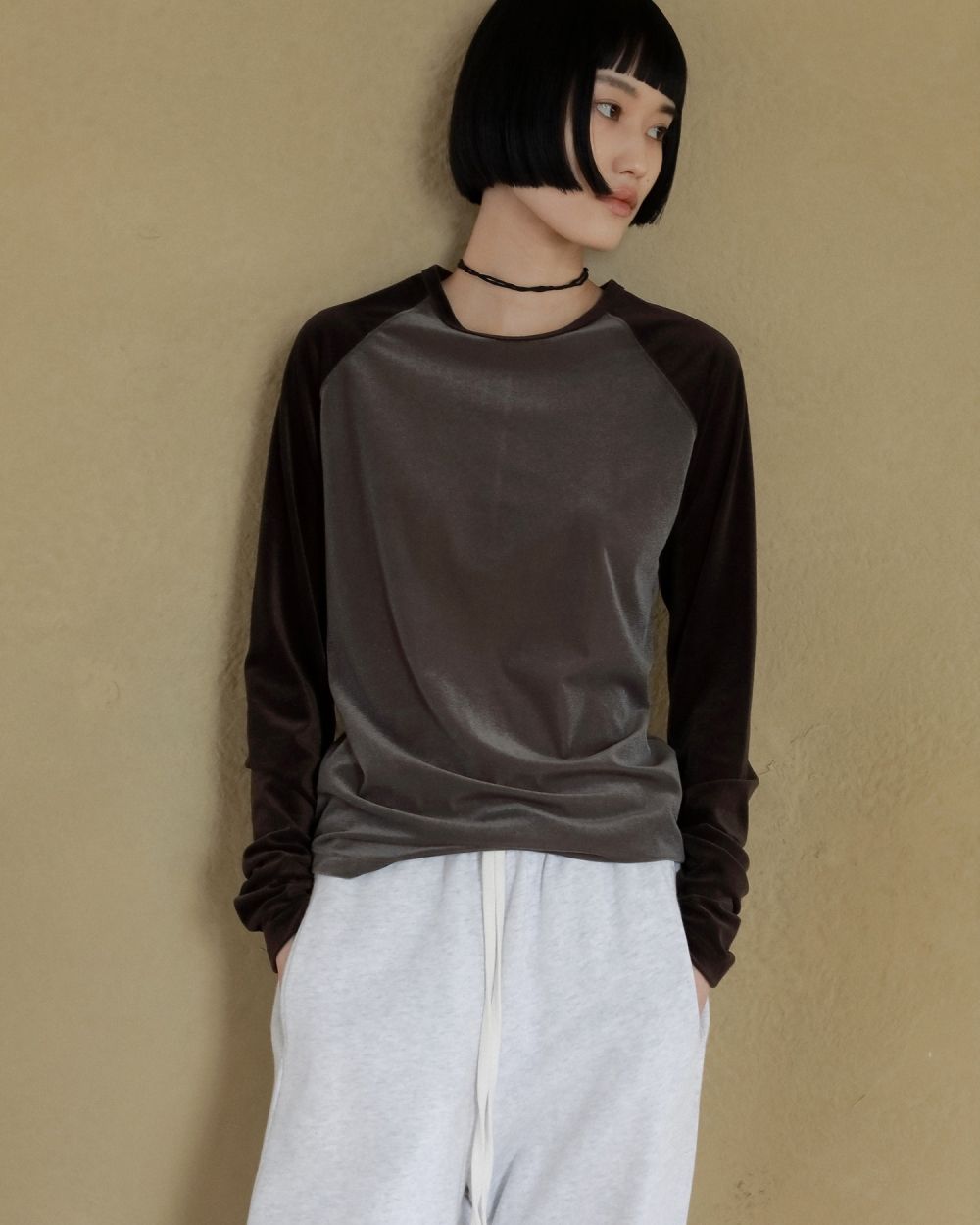 Sheervelour Baseball T-shirts Sheervelour Baseball T-shirts,シアーベロア ベースボール Tシャツ,62520605,ベロア素材,長袖,トップス,ロンT,Tシャツ,ànuke,アンヌーク,lifes,ライフズ,25aw