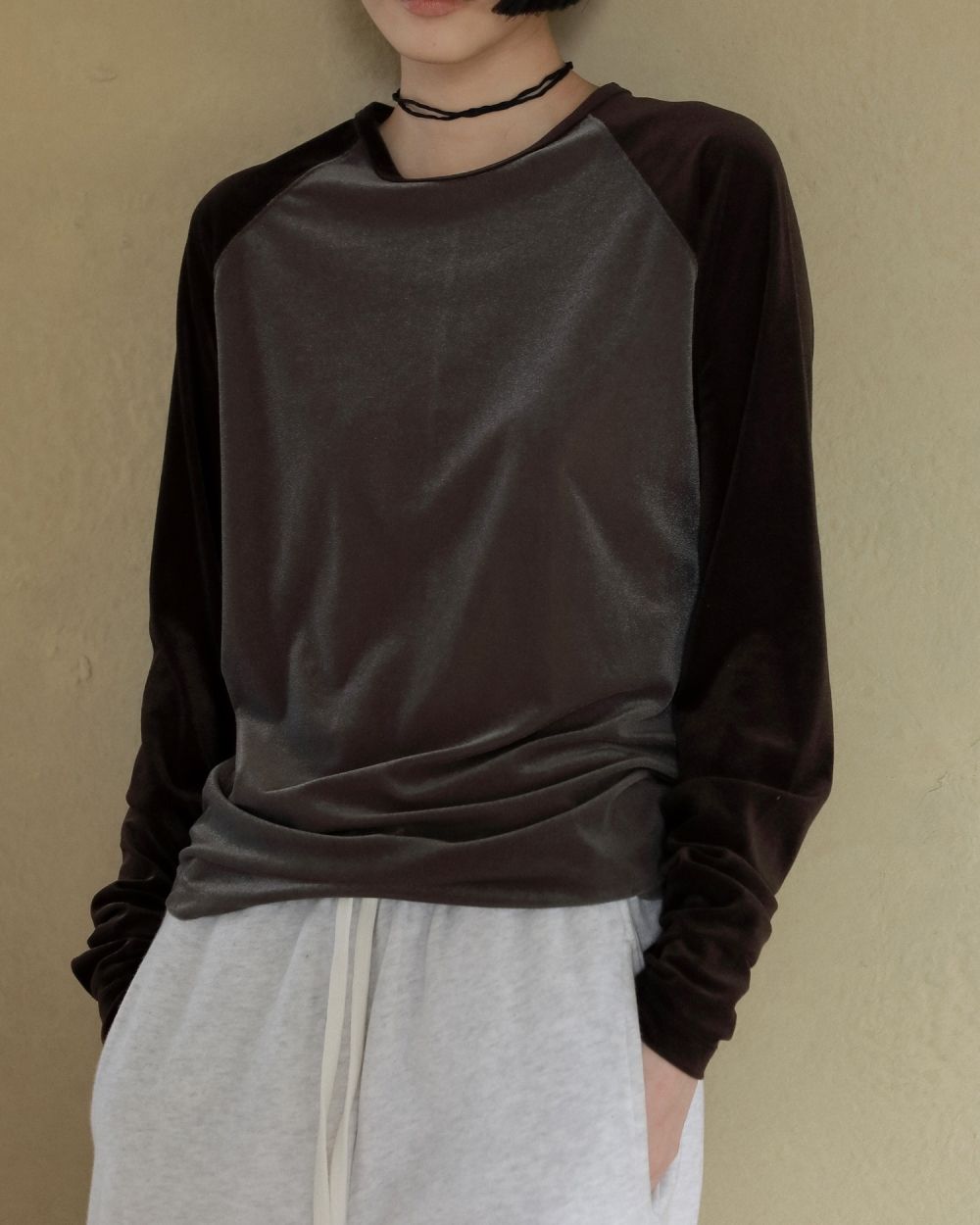 Sheervelour Baseball T-shirts Sheervelour Baseball T-shirts,シアーベロア ベースボール Tシャツ,62520605,ベロア素材,長袖,トップス,ロンT,Tシャツ,ànuke,アンヌーク,lifes,ライフズ,25aw