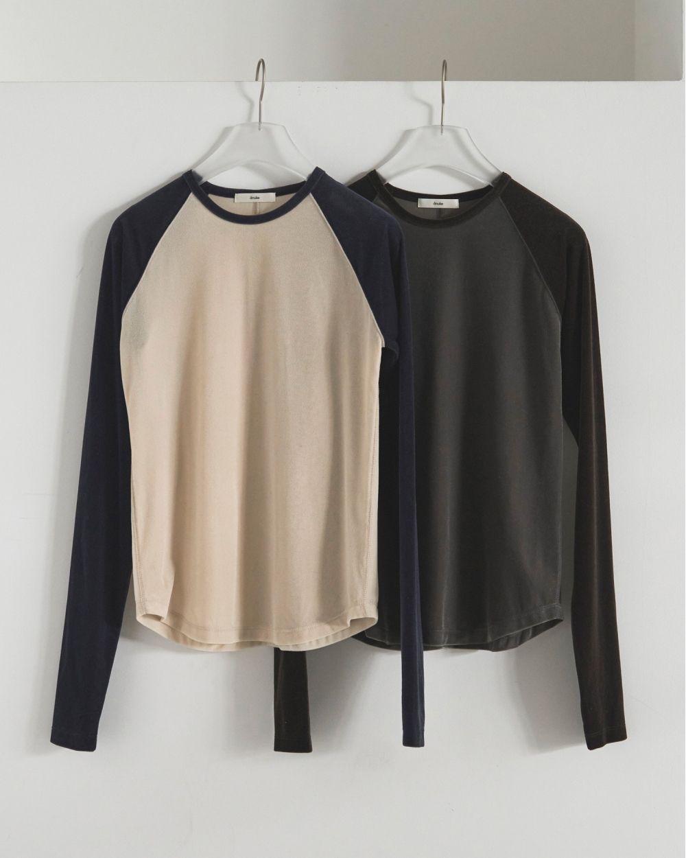 Sheervelour Baseball T-shirts Sheervelour Baseball T-shirts,シアーベロア ベースボール Tシャツ,62520605,ベロア素材,長袖,トップス,ロンT,Tシャツ,ànuke,アンヌーク,lifes,ライフズ,25aw