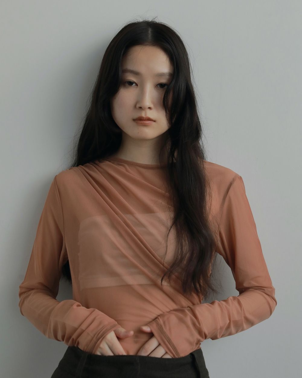 Tulle Gather Bodysuit Tulle Gather Bodysuit,チュールギャザーボディスーツ,62520608,トップス,シアートップス,透け感,ànuke,アンヌーク,lifes,ライフズ,25aw