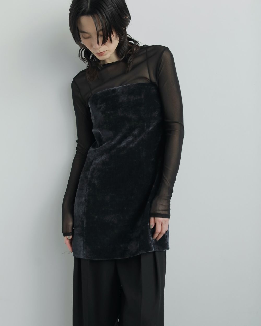 2way Sheer Tops 2way Sheer Tops,2way シアー トップス,62520609,トップス,カットソー,ロンT,長袖,前後,2Way,ànuke,アンヌーク,lifes,ライフズ,25aw