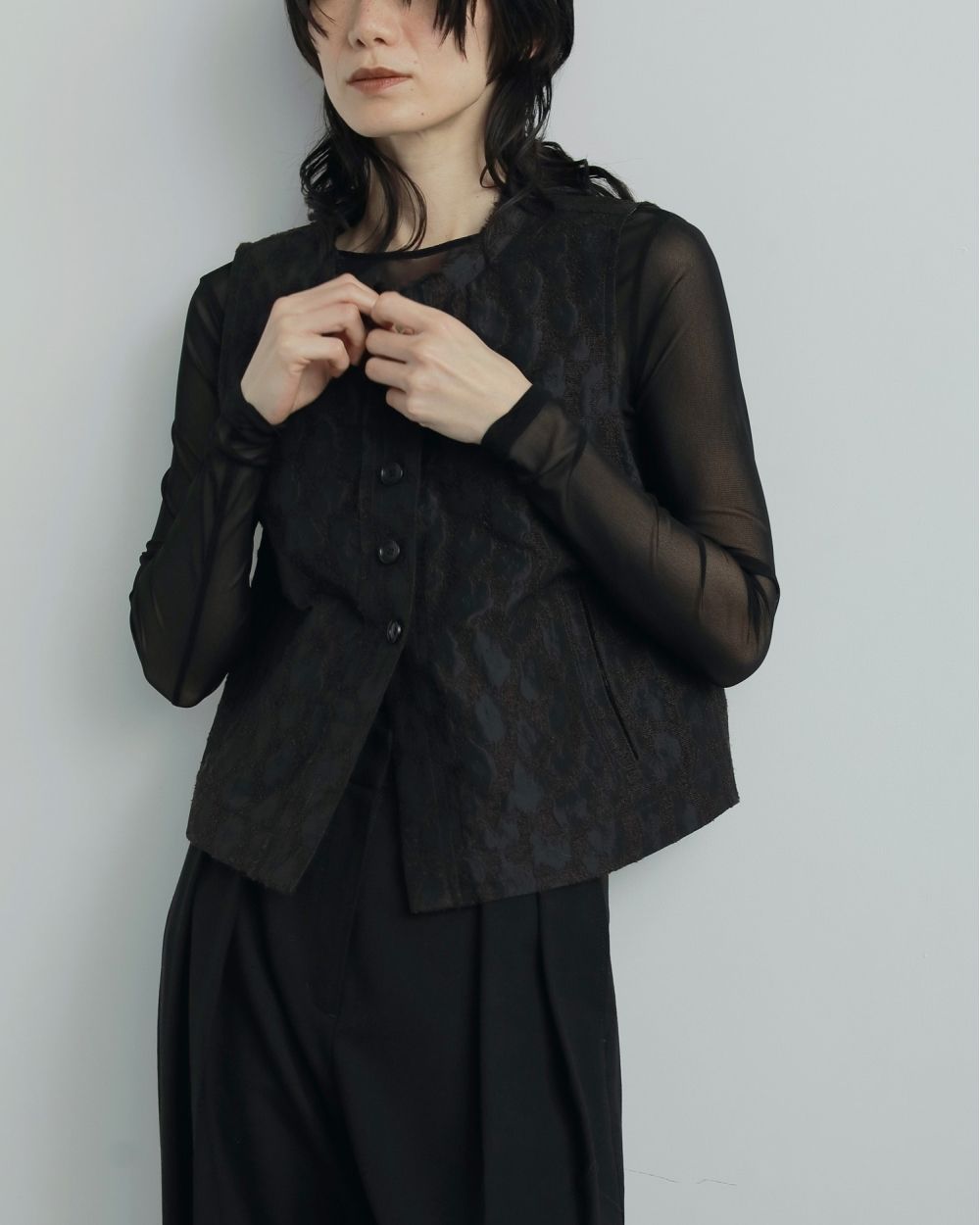 2way Sheer Tops 2way Sheer Tops,2way シアー トップス,62520609,トップス,カットソー,ロンT,長袖,前後,2Way,ànuke,アンヌーク,lifes,ライフズ,25aw