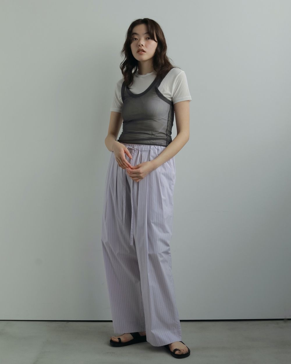 Tulle Tank Top Tulle Tank Top,チュールタンクトップ,62520621,トップス,タンク,タンクトップ,ノースリーブ,ànuke,アンヌーク,lifes,ライフズ,25aw