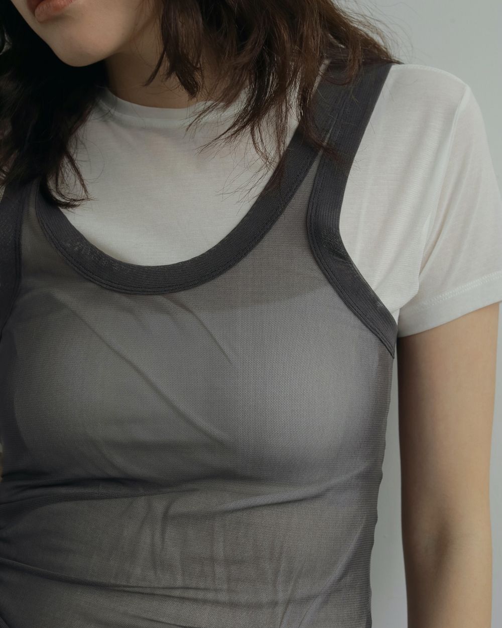 Tulle Tank Top Tulle Tank Top,チュールタンクトップ,62520621,トップス,タンク,タンクトップ,ノースリーブ,ànuke,アンヌーク,lifes,ライフズ,25aw