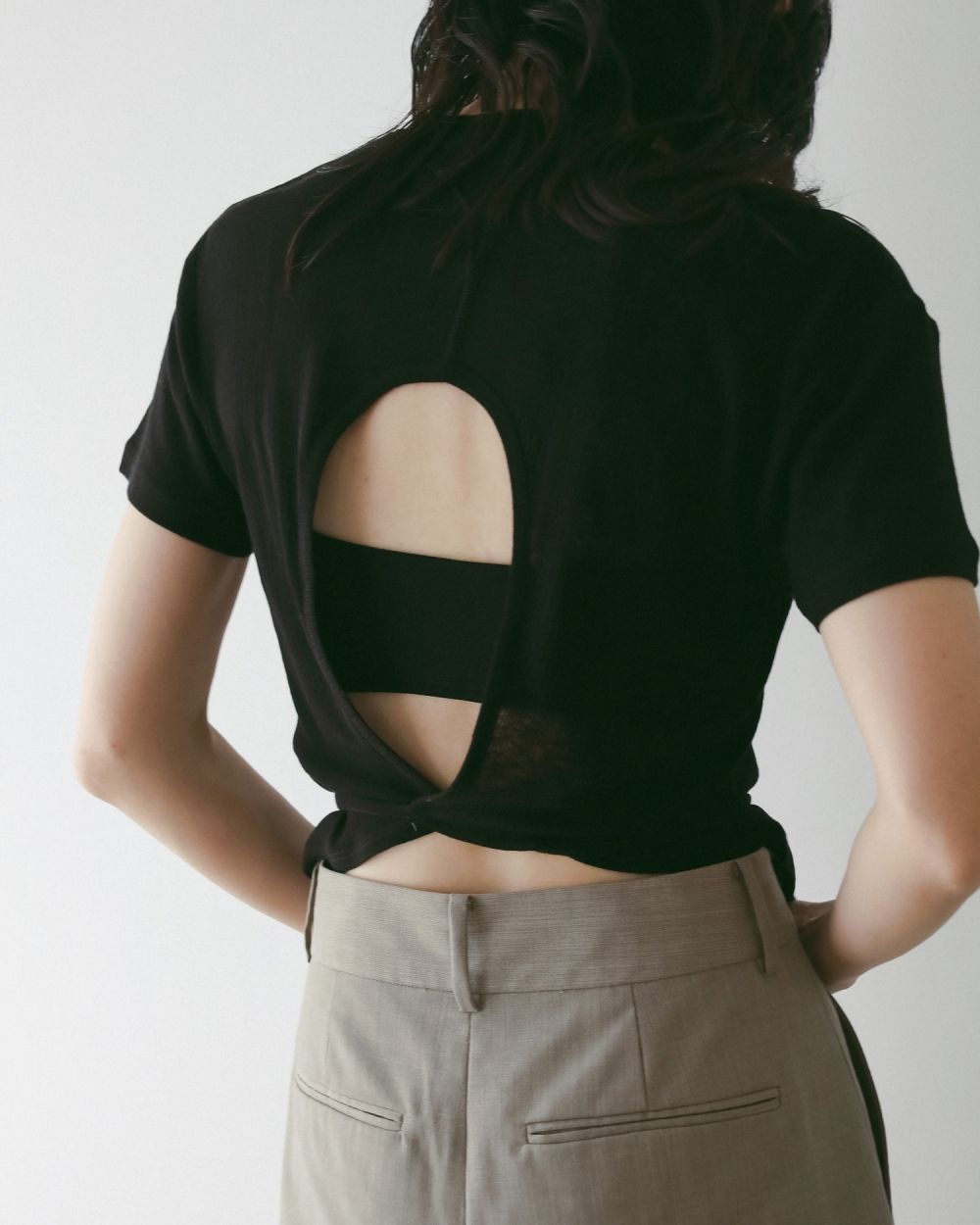 Sheerrib Backopen T-shirts Sheerrib Backopen T-shirts,シアーリブ バックオープン Tシャツ,62520631,トップス,Tシャツ,透け感,シアー,ànuke,アンヌーク,lifes,ライフズ,25aw