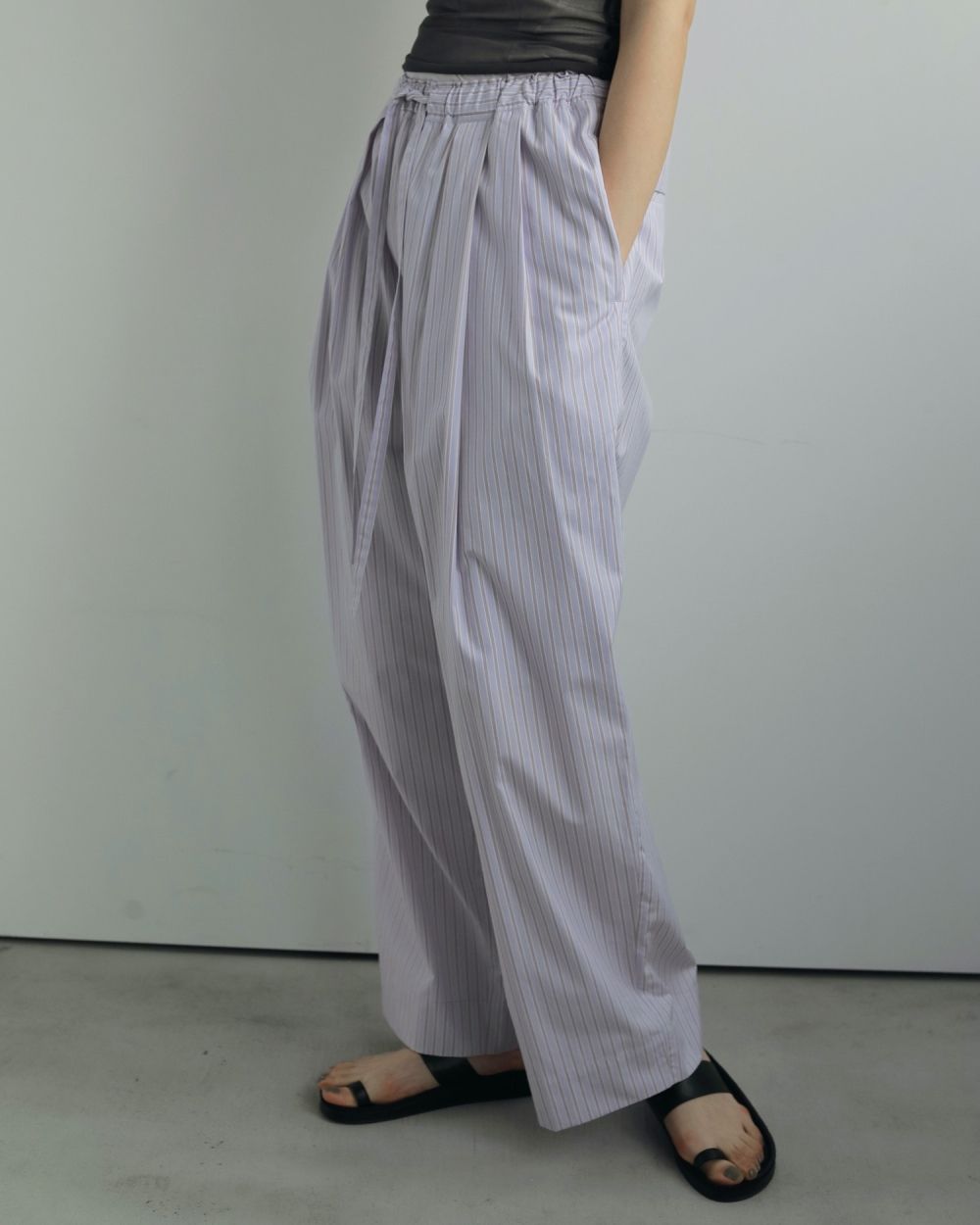 Stripe Rough Pants Stripe Rough Pants,ストライプラフパンツ,62520715,ボトム,パンツ,ストライプ素材,イージーパンツ,ànuke,アンヌーク,lifes,ライフズ,25aw