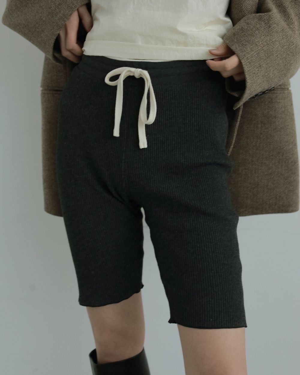 Rib Biker Pants Rib Biker Pants,リブバイカーパンツ,62520717,ボトムス,パンツ,バイカーパンツ,リブ素材,ànuke,アンヌーク,lifes,ライフズ,25aw