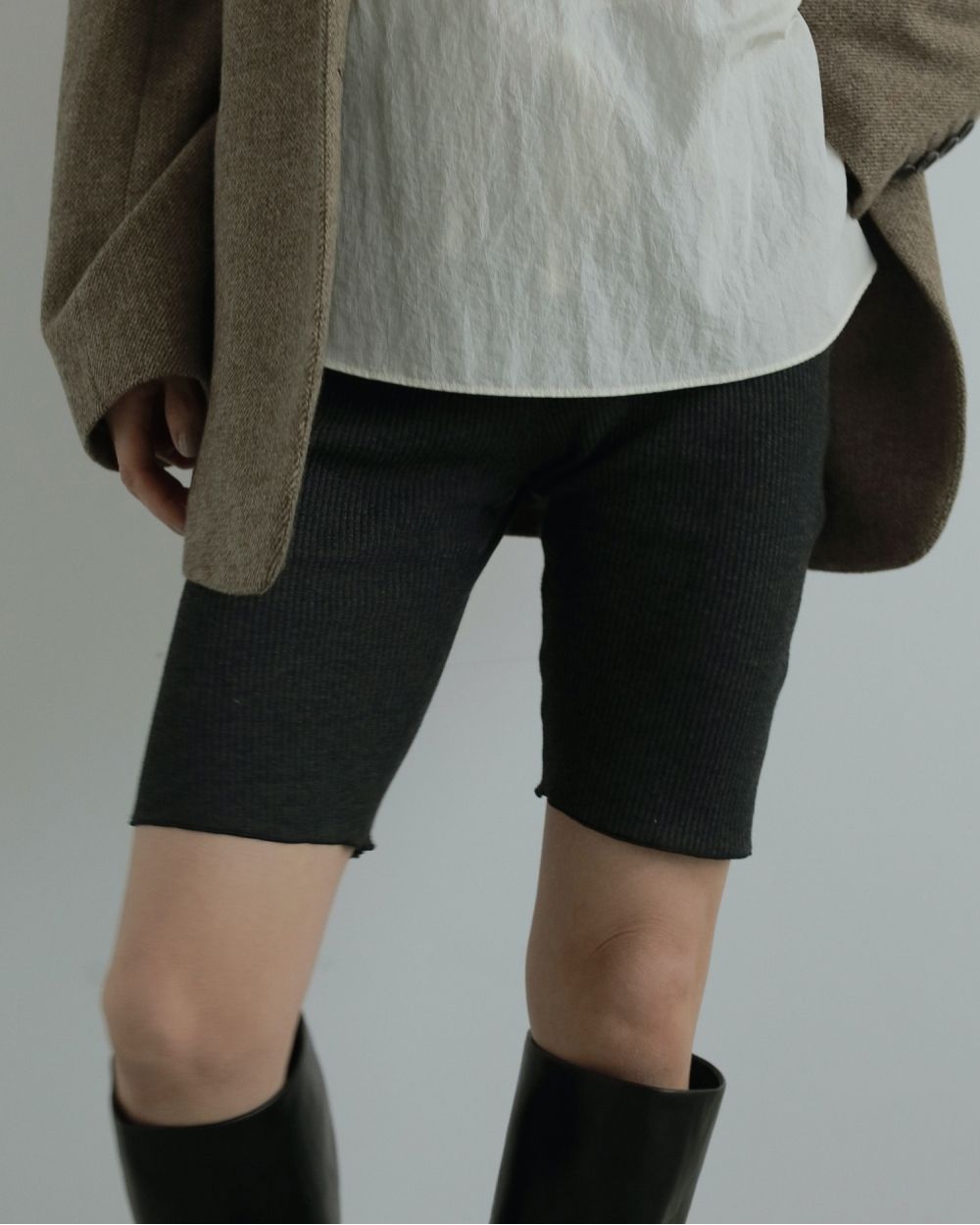 Rib Biker Pants Rib Biker Pants,リブバイカーパンツ,62520717,ボトムス,パンツ,バイカーパンツ,リブ素材,ànuke,アンヌーク,lifes,ライフズ,25aw