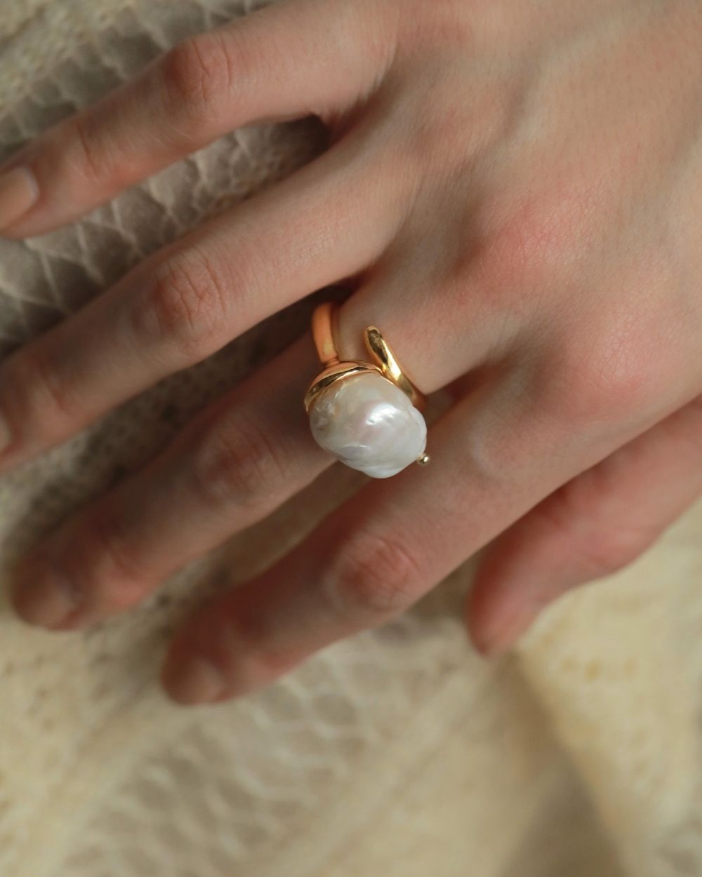 Baroque Pearl Ring Baroque Pearl Ring,バロック パール リング,62520901,アクセ,アクセサリー,リング,ànuke,アンヌーク,lifes,ライフズ,25aw
