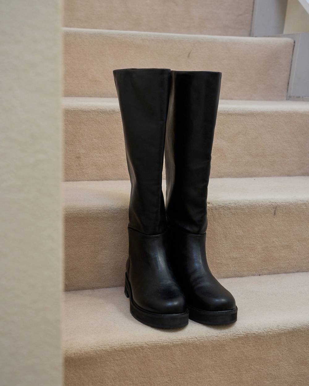Ecoleather Long Boots Ecoleather Long Boots,エコレザーロングブーツ,62521007,ブーツ,靴,シューズ,ロングブーツ,ànuke,アンヌーク,lifes,ライフズ,25aw
