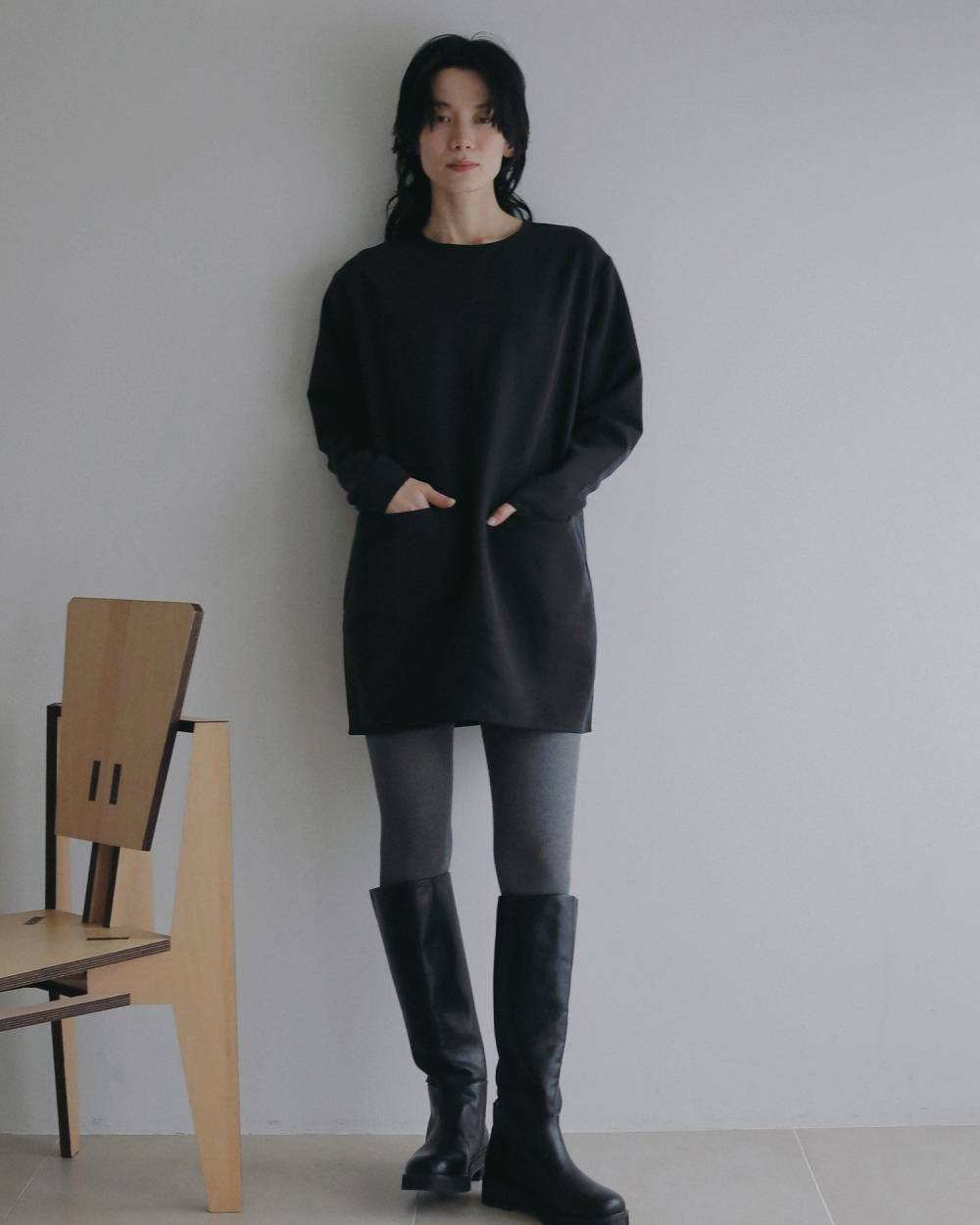 Ecoleather Long Boots Ecoleather Long Boots,エコレザーロングブーツ,62521007,ブーツ,靴,シューズ,ロングブーツ,ànuke,アンヌーク,lifes,ライフズ,25aw