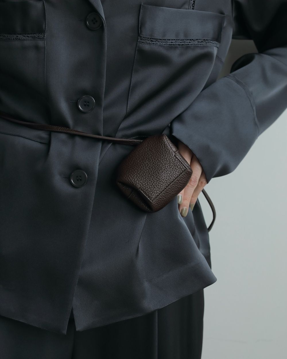 Ecoleather Waist Pouch Ecoleather Waist Pouch,エコレザーウエストポーチ,62521023,ポーチ,ウエストポーチ,BAG,小物,ànuke,アンヌーク,lifes,ライフズ,25aw