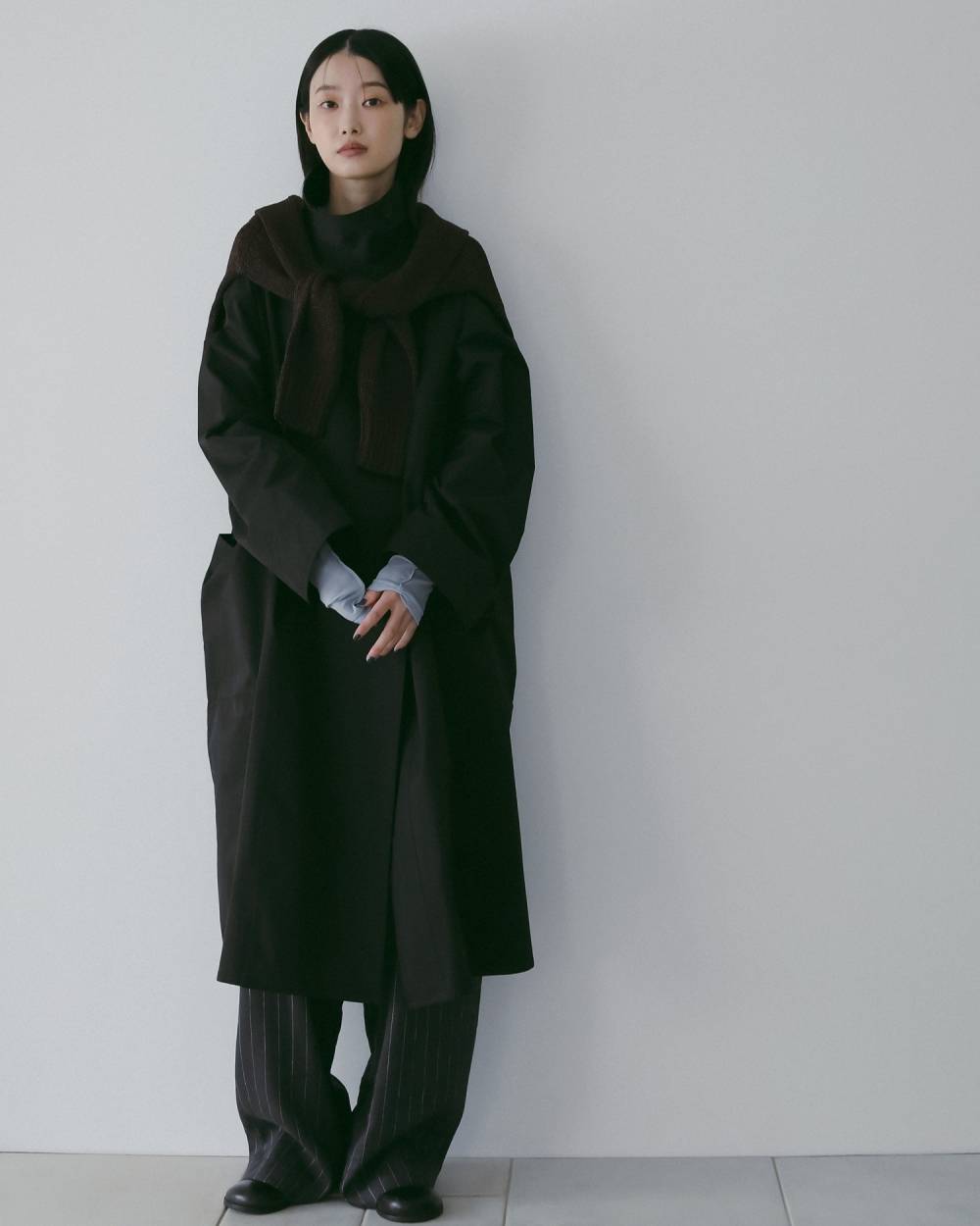 Standcollar Long Coat Standcollar Long Coat,スタンドカラー ロング コート,62610002,コート,アウター,ロングコート,スタンドカラー,羽織,ànuke,アンヌーク,lifes,ライフズ,26ss