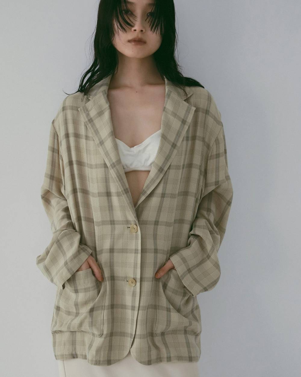 Check Over Jacket Check Over Jacket,チェック オーバー ジャケット,62610102,ジャケット,羽織,アウター,チェック柄,オーバージャケット,オーバーサイズ,シャツ,ànuke,アンヌーク,lifes,ライフズ,26ss