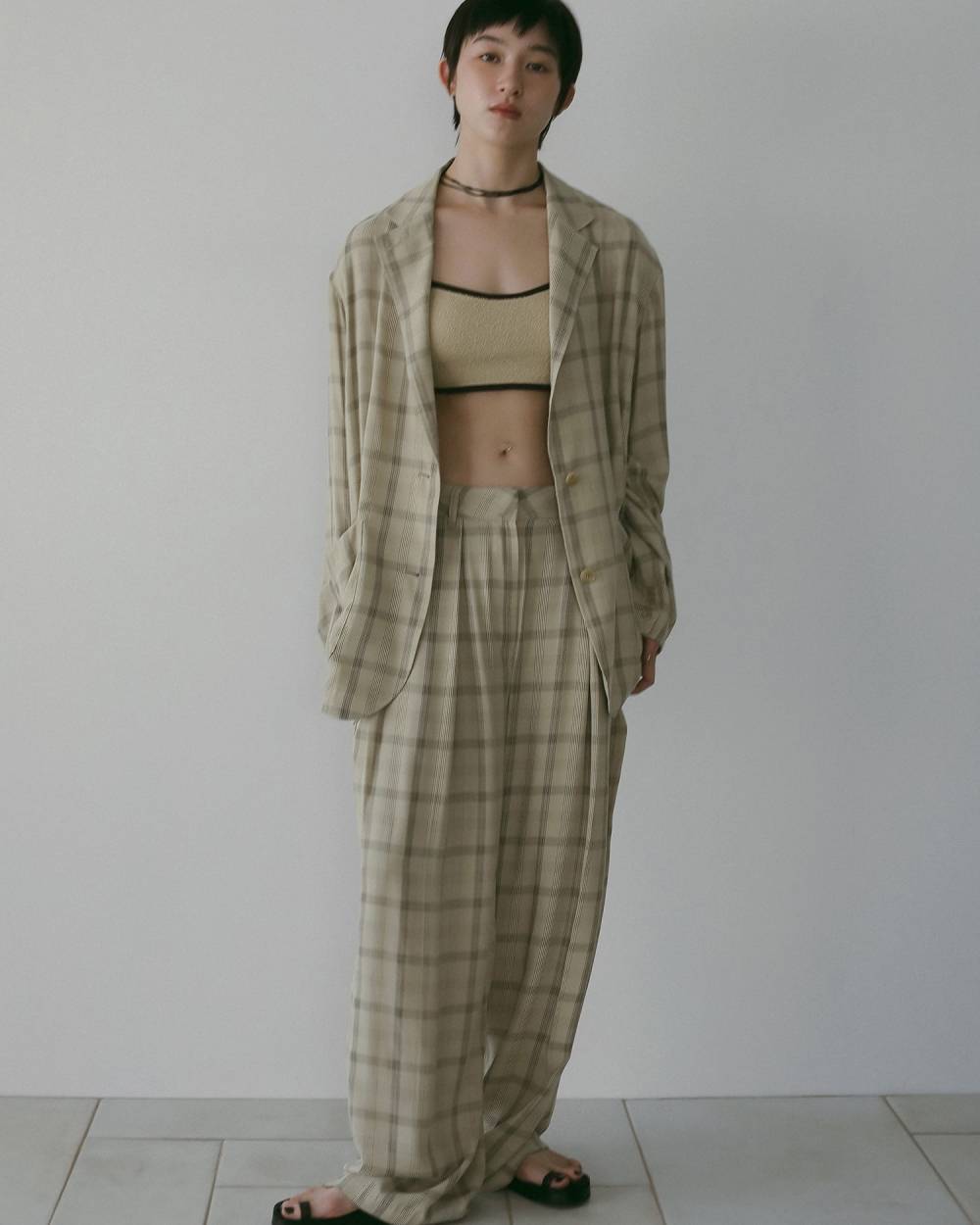 Check Over Jacket Check Over Jacket,チェック オーバー ジャケット,62610102,ジャケット,羽織,アウター,チェック柄,オーバージャケット,オーバーサイズ,シャツ,ànuke,アンヌーク,lifes,ライフズ,26ss