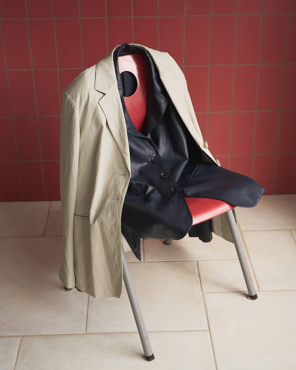 Ecoleather Tailored Jacket Ecoleather Tailored Jacket,エコレザー テーラード ジャケット,62610105,ジャケット,JK,アウター,羽織,オーバーサイズ,エコレザー素材,ànuke,アンヌーク,lifes,ライフズ,26ss