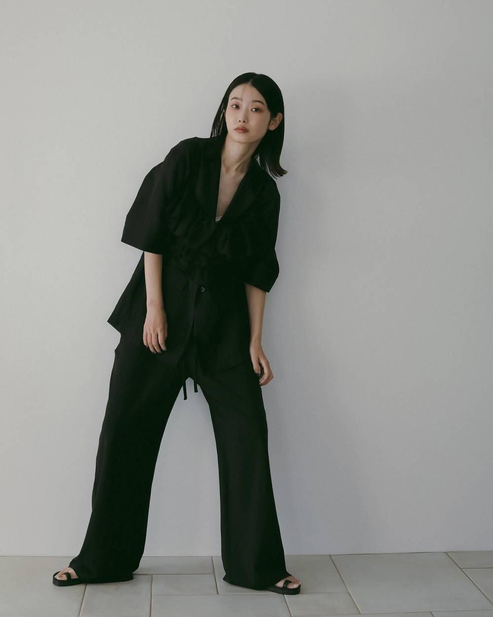 Sheer Halfsleeve Jacket Sheer Halfsleeve Jacket,シアー ハーフスリーブ ジャケット,62610106,ジャケット,アウター,羽織,ハーフスリーブ,テーラードジャケット,シアー,透け感,ànuke,アンヌーク,lifes,ライフズ,26ss