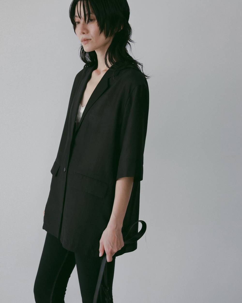 Sheer Halfsleeve Jacket Sheer Halfsleeve Jacket,シアー ハーフスリーブ ジャケット,62610106,ジャケット,アウター,羽織,ハーフスリーブ,テーラードジャケット,シアー,透け感,ànuke,アンヌーク,lifes,ライフズ,26ss