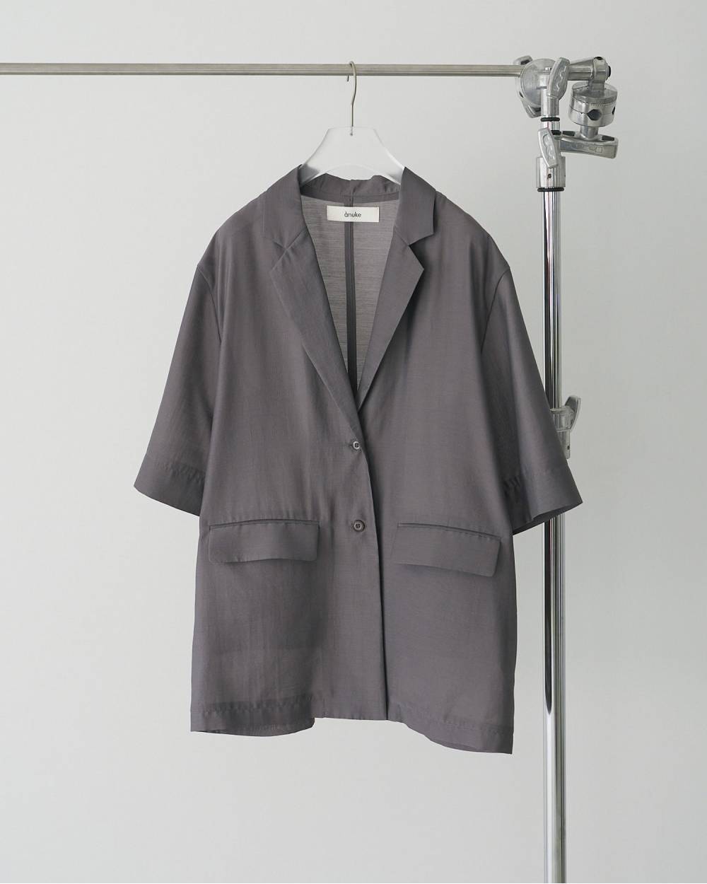 Sheer Halfsleeve Jacket Sheer Halfsleeve Jacket,シアー ハーフスリーブ ジャケット,62610106,ジャケット,アウター,羽織,ハーフスリーブ,テーラードジャケット,シアー,透け感,ànuke,アンヌーク,lifes,ライフズ,26ss