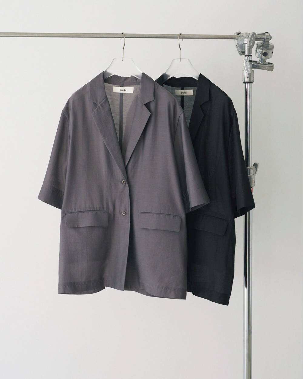 Sheer Halfsleeve Jacket Sheer Halfsleeve Jacket,シアー ハーフスリーブ ジャケット,62610106,ジャケット,アウター,羽織,ハーフスリーブ,テーラードジャケット,シアー,透け感,ànuke,アンヌーク,lifes,ライフズ,26ss