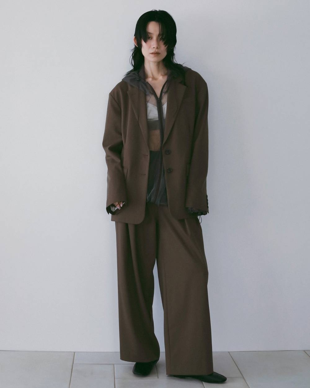 Tulle Zip Blouzon Tulle Zip Blouzon,チュール ジップ ブルゾン,62610201,ブルゾン,アウター,羽織,パーカー,インナー,プルオーバー,チュール素材,オーバーサイズ,ànuke,アンヌーク,lifes,ライフズ,26ss