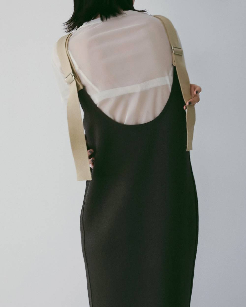 Salopette Knit Onepiece Salopette Knit Onepiece,サロペット ニット ワンピース,62610303,サロペット,ワンピース,ニットワンピ,ànuke,アンヌーク,lifes,ライフズ,26ss