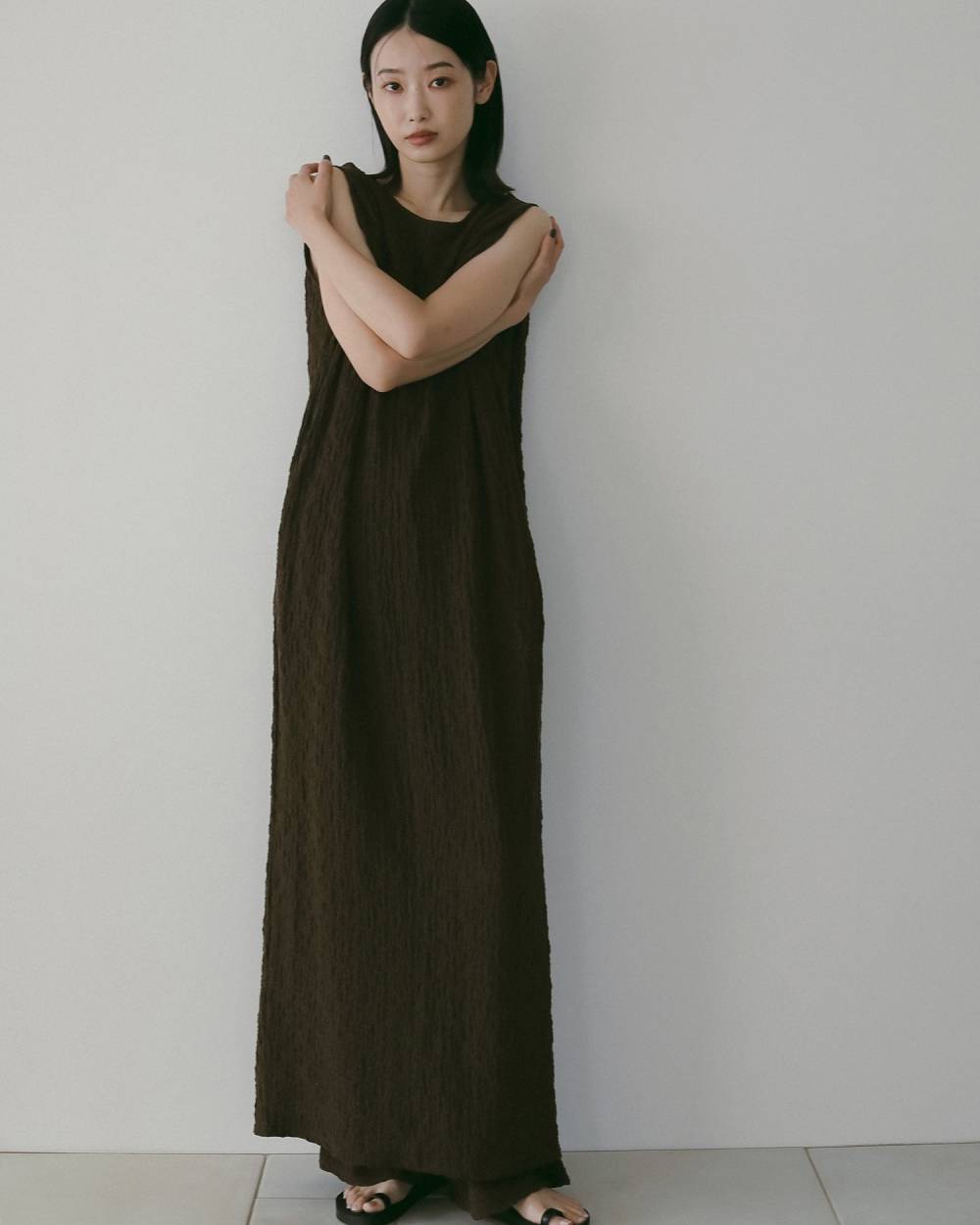 Sleeveless Shirring Onepiece Sleeveless Shirring Onepiece,スリーブレス シャーリング ワンピース,62610306,ワンピース,ワンピ,ドレス,ànuke,アンヌーク,lifes,ライフズ,26ss