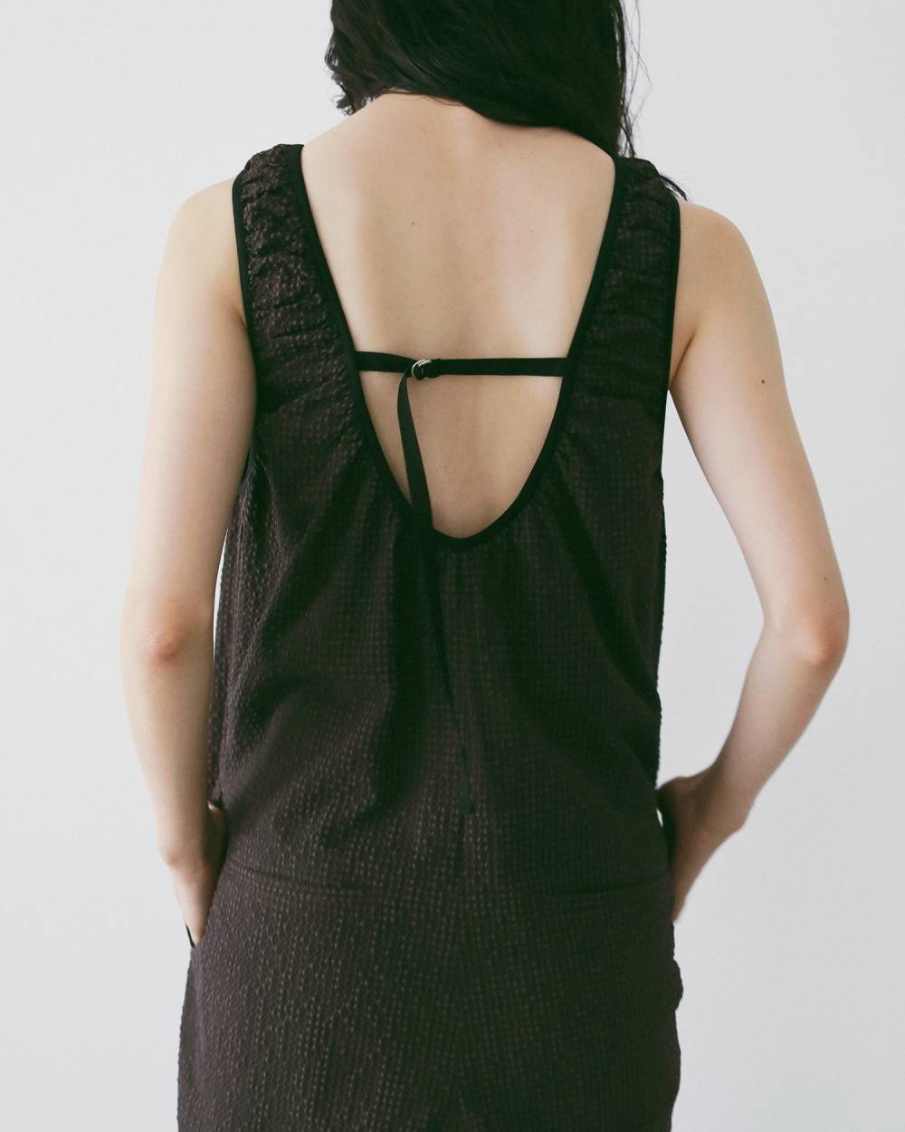 Uneck Check Combinaison Uneck Check Combinaison,Uネック チェック コンビネゾン,62610309,コンビネゾン,ワンピ,ワンピース,ドレス,チェック柄,サッカー素材,Uネック,ànuke,アンヌーク,lifes,ライフズ,26ss