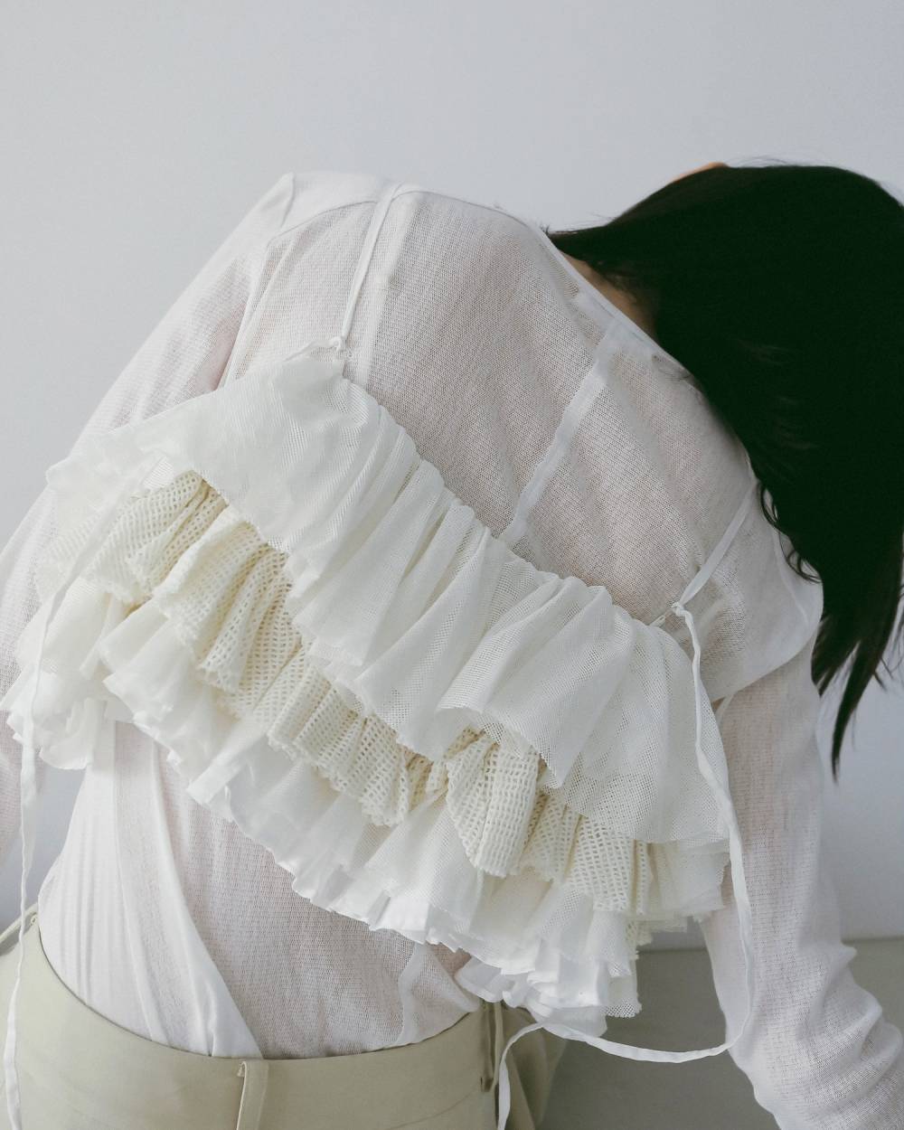 Mesh Frill Camisole Mesh Frill Camisole,メッシュ フリル キャミソール,62610402,キャミソール,トップス,レイヤード,キャミ,フリル,キャミソールトップス,ànuke,アンヌーク,lifes,ライフズ,26ss