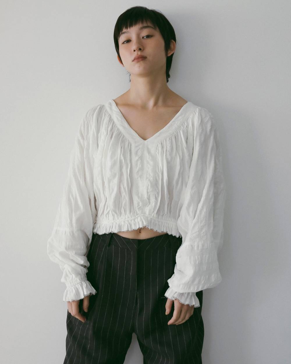 Gather Volume Blouse Gather Volume Blouse,ギャザー ボリューム ブラウス,62610404,トップス,シャツ,ブラウス,インド製,ànuke,アンヌーク,lifes,ライフズ,26ss