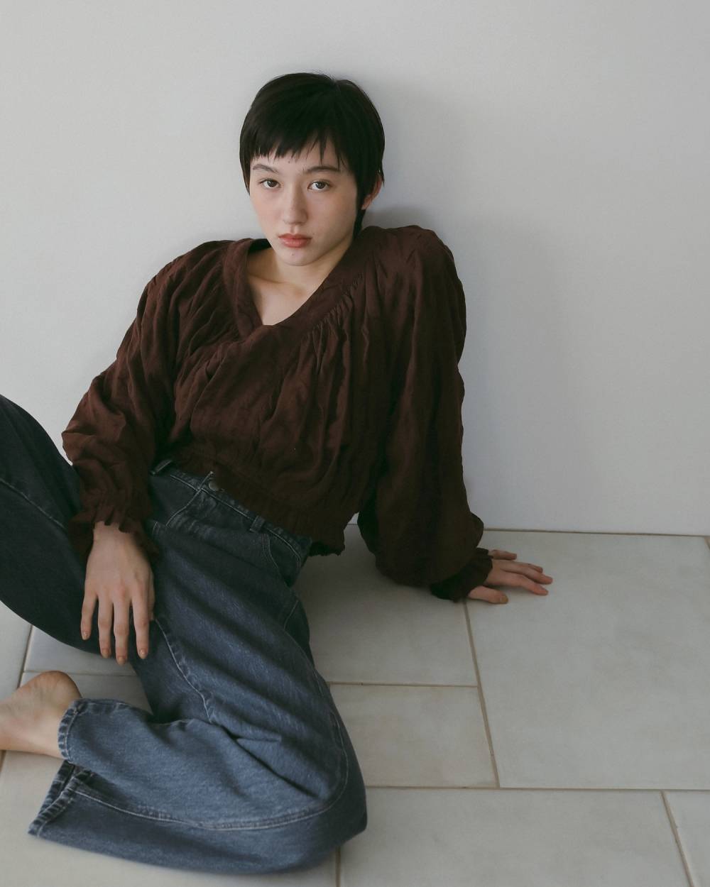 Gather Volume Blouse Gather Volume Blouse,ギャザー ボリューム ブラウス,62610404,トップス,シャツ,ブラウス,インド製,ànuke,アンヌーク,lifes,ライフズ,26ss