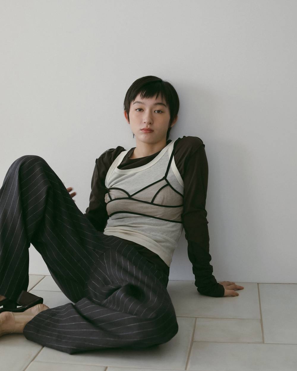 Bicolor Tulle Bratop Bicolor Tulle Bratop,バイカラー チュール ブラトップ,62610406,ブラトップ,トップス,チュール,レイヤード,シアー,透け感,ànuke,アンヌーク,lifes,ライフズ,26ss