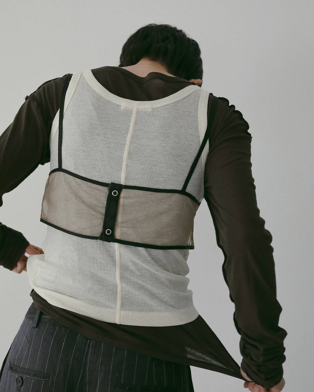 Bicolor Tulle Bratop Bicolor Tulle Bratop,バイカラー チュール ブラトップ,62610406,ブラトップ,トップス,チュール,レイヤード,シアー,透け感,ànuke,アンヌーク,lifes,ライフズ,26ss