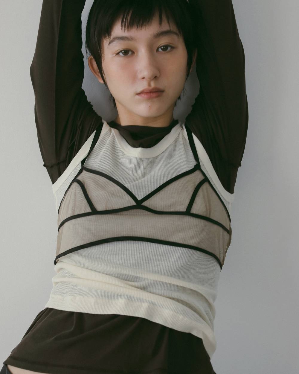 Bicolor Tulle Bratop Bicolor Tulle Bratop,バイカラー チュール ブラトップ,62610406,ブラトップ,トップス,チュール,レイヤード,シアー,透け感,ànuke,アンヌーク,lifes,ライフズ,26ss