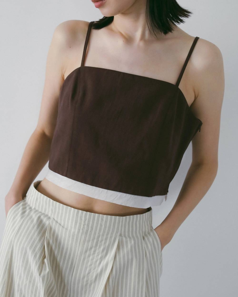 Linen Compact Camisole Linen Compact Camisole,リネン コンパクト キャミソール,62610409,キャミソール,キャミ,トップス,リネン素材,ànuke,アンヌーク,lifes,ライフズ,26ss