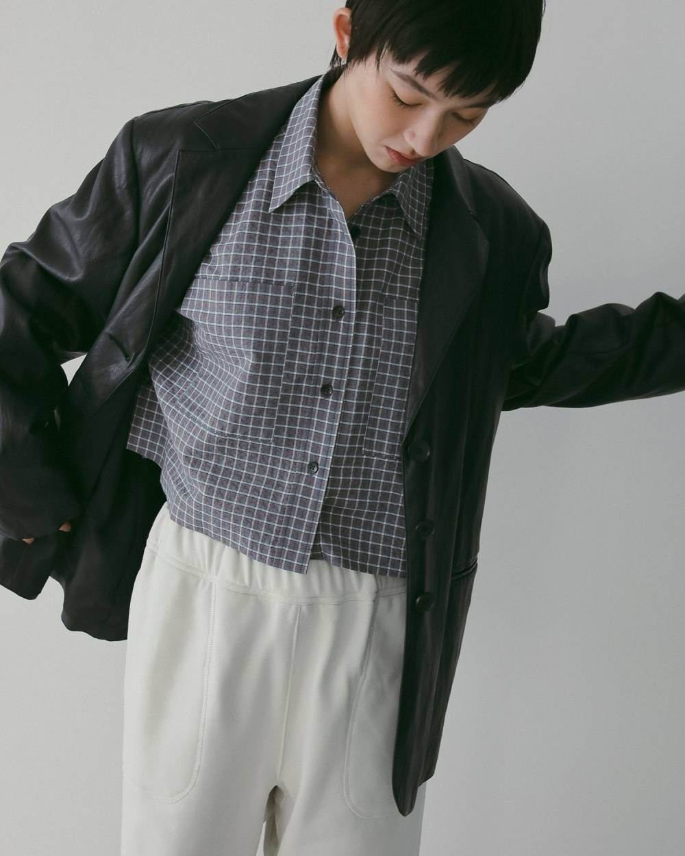 Check Short Shirts 62610415,Check Short Shirts(チェック ショート シャツ,62610415,シャツ,ブラウス,ショート丈,チェック柄,ànuke,アンヌーク,lifes,ライフズ,26ss