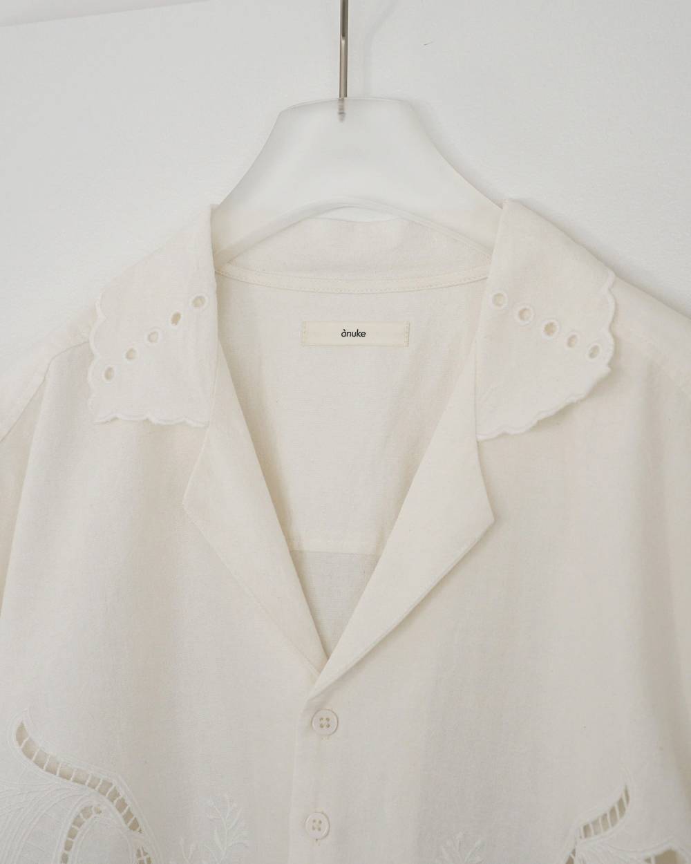 Cutwork Opencollar Shirts Cutwork Opencollar Shirts,カットワーク オープンカラー シャツ,62610418,シャツ,ブラウス,トップス,開襟シャツ,インド製,刺繍,ànuke,アンヌーク,lifes,ライフズ,26ss