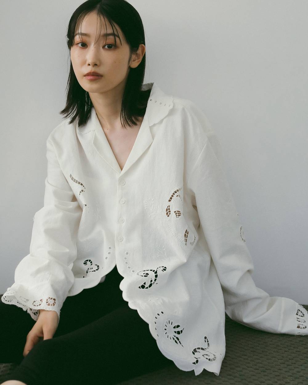 Cutwork Opencollar Shirts Cutwork Opencollar Shirts,カットワーク オープンカラー シャツ,62610418,シャツ,ブラウス,トップス,開襟シャツ,インド製,刺繍,ànuke,アンヌーク,lifes,ライフズ,26ss
