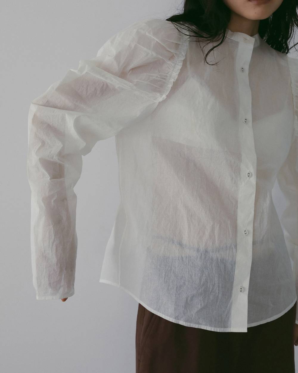 2way Cottonorgandy Blouse 2way Cottonorgandy Blouse,2way コットンオーガンジー ブラウス,62610419,ブラウス,シャツ,トップス,綿,ànuke,アンヌーク,lifes,ライフズ,26ss