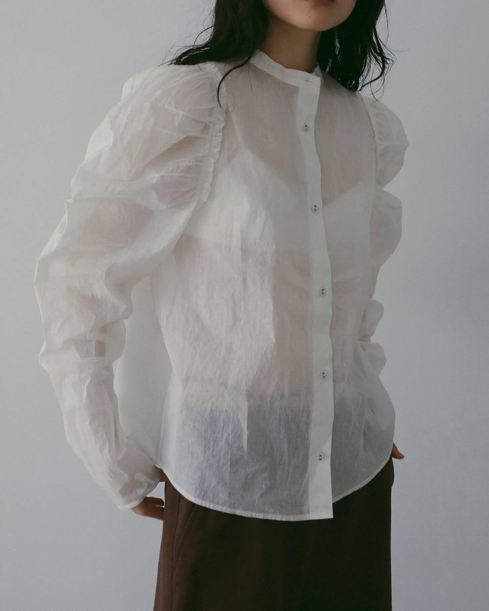 2way Cottonorgandy Blouse 2way Cottonorgandy Blouse,2way コットンオーガンジー ブラウス,62610419,ブラウス,シャツ,トップス,綿,ànuke,アンヌーク,lifes,ライフズ,26ss