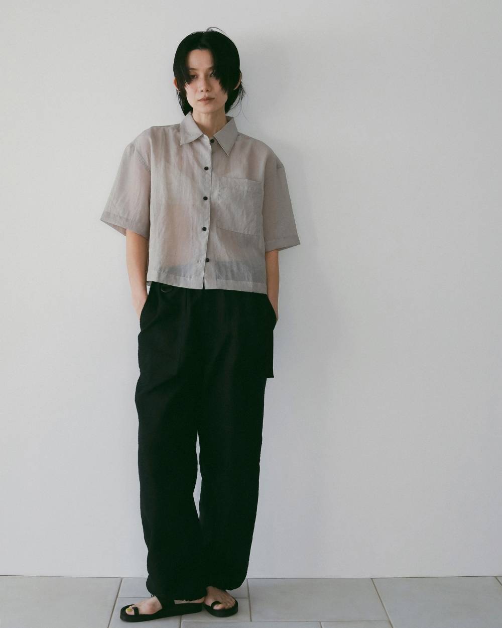 Sheer Halfsleeve Shirts Sheer Halfsleeve Shirts,シアー ハーフスリーブ シャツ,62610420,トップス,シャツ,羽織,ブラウス,透け感,シアー,コンパクト,ànuke,アンヌーク,lifes,ライフズ,26ss