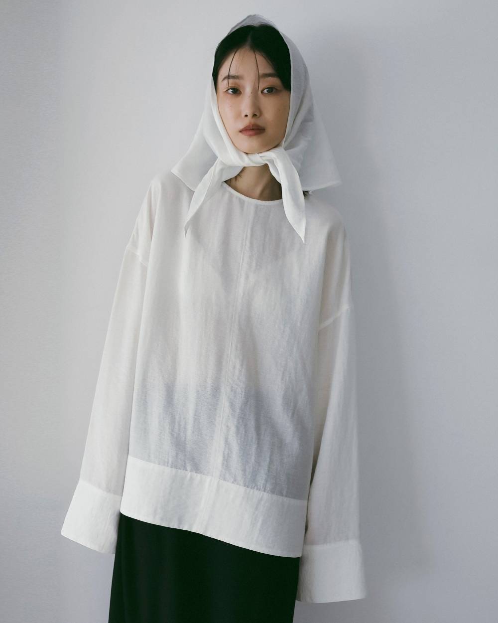 Scarf Layered Blouse Scarf Layered Blouse,スカーフ レイヤード ブラウス,62610422,トップス,ブラウス,シャツ,シアー素材,ànuke,アンヌーク,lifes,ライフズ,26ss