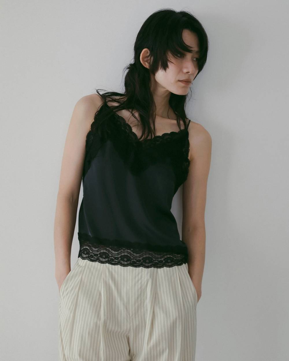 Satin Lace Camisole Satin Lace Camisole,サテン レース キャミソール,62610425,トップス,キャミソール,キャミ,レース,サテン素材,ànuke,アンヌーク,lifes,ライフズ,26ss