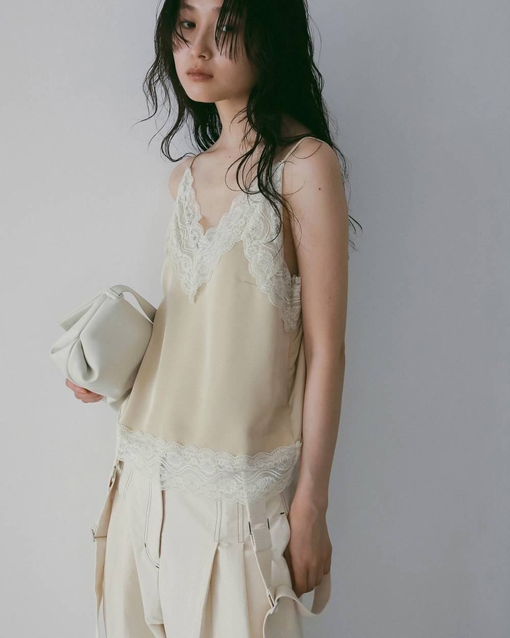 Satin Lace Camisole Satin Lace Camisole,サテン レース キャミソール,62610425,トップス,キャミソール,キャミ,レース,サテン素材,ànuke,アンヌーク,lifes,ライフズ,26ss